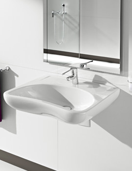 Access 640 x 550mm White Wall Hung Basin With 1 Tap Hole
