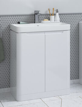 Lambra Floorstanding 2 Drawer Vanity Unit With Curved Basin