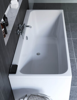 Malin 1600 x 700mm White 5mm Acrylic Bath - Double Ended