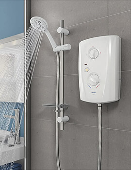 Triton White T80 Pro-Fit Electric Shower Set - Image