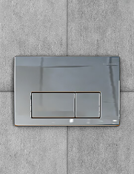 Geberit Kappa50 Dual Flush Plate Stainless Steel Brushed - Image