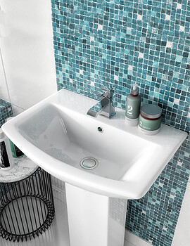 Nuie Asselby 1 Tap Hole White Basin - Image