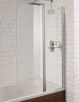 Aquadart Venturi 6 Fixed Bath Screen 900 x 1400mm With Polished Silver Profile
