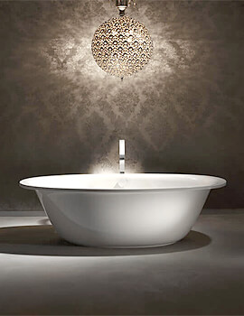 Kaldewei Ellipso Duo 1900 x 1000mm Oval Freestanding Steel Bath White With Moulded Panel - Image