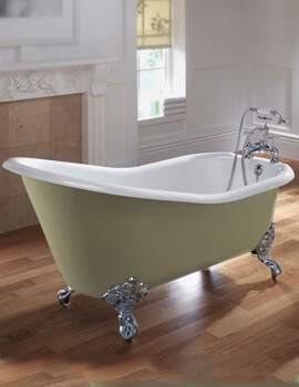 Imperial Ritz Cast Iron Grey Primer Slipper Bath With Imperial Feet - Image