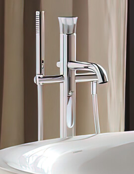 Duravit White Tulip 950mm High Freestanding Bath Mixer Tap - External Body - Image