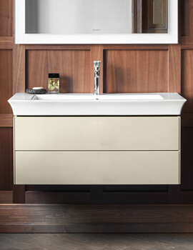 White Tulip Wall Mounted Double Drawer Vanity Unit