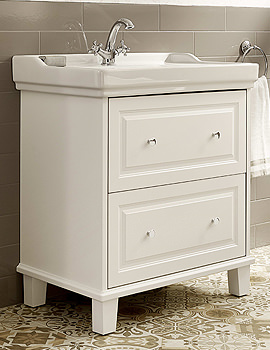 Roca Carmen Unik 800mm Base Traditional Vanity Unit With Two Drawers And Basin - Image