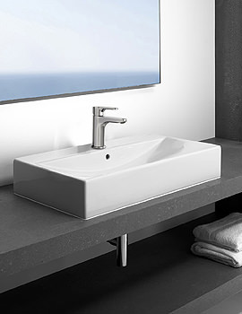 Diverta On Countertop 1 Tap Hole Basin White 600 x 430mm