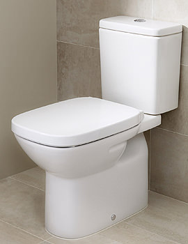 Debba Rimless Open-Back White Close Coupled Round Toilet