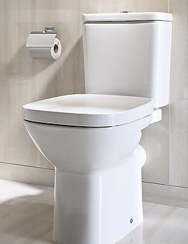 Debba Rimless Open-Back Close Coupled Square White WC Pan With Cistern