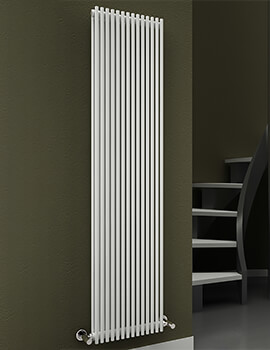 Reina Tubes 350 x 1800mm White Double Panel Steel Designer Radiator - Image