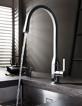 Crosswater Svelte Side Lever Chrome Kitchen Sink Mixer Tap - Image