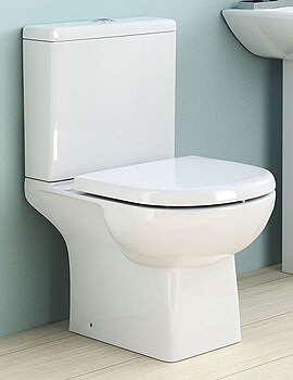Nuie Asselby 410 x 670mm White Close Coupled WC Pan And Cistern - Image
