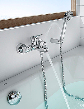 Roca L20 Deck Mounted Chrome Bath-Shower Mixer Tap With Kit - Image