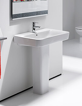 Roca Senso Square White Wall-Hung Basin With 1 Tap Hole - Image