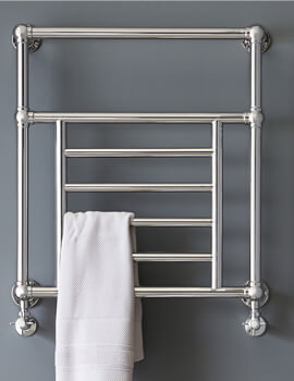 Vogue Elizabeth 740mm High Wall Mounted Traditional Towel Rail Chrome - Image
