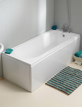 Wave Eco 1700 x 750mm White Single Ended Bath With Un Drilled Overflow