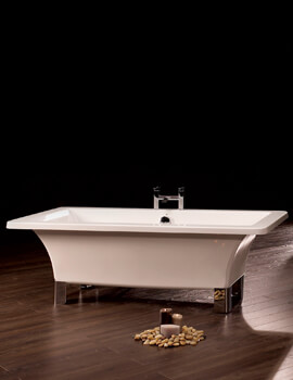 Royce Morgan Clarence Freestanding White Bath 1690 x 745mm With Chrome Feet - Image