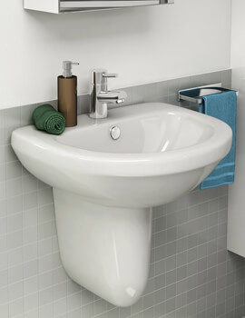 IMEX Ivo White 560mm Wide Basin And Half Pedestal - Image