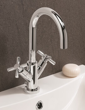 Crosswater Totti II Deck Mounted Chrome Basin Monobloc Tap With Pop Up Waste
