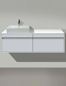 Ketho 1400 x 550mm Wall Mounted 2 Drawer Unit For Above Counter Basin