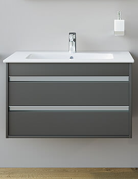 385mm Depth Wall Mounted 2 Drawer Vanity Unit For Basin