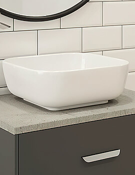 WhiteVille Wing Smooth 380mm Light Countertop Washbasin - Image
