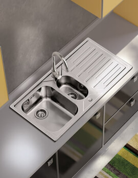 Clearwater Maggio 1000 x 500mm 1.5 Bowl Kitchen Sink And Drainer - Image