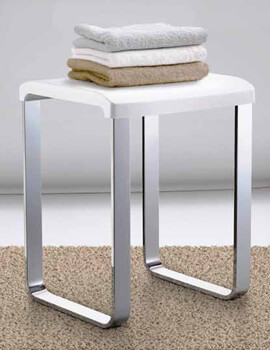 Smedbo Outline Shower Chair With White Seat - Image
