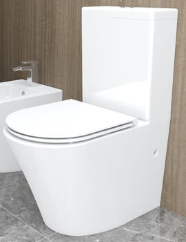IMEX Arco 665mm Rimless Closed Back Close Coupled White WC Pan With Cistern - Image