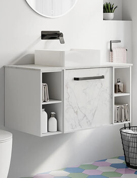 Infinity 500mm Wide Wall Mounted Vanity Unit With Double Base Unit