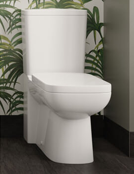 Hudson Reed Maya 365 x 650mm Flush To Wall Close Coupled Toilet White - Image