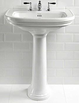 Imperial Carlyon White Basin With Full Pedestal - Image