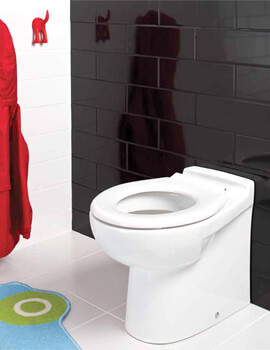 RAK Junior Back-To-Wall White WC Pan With Ring Seat 480mm - Image