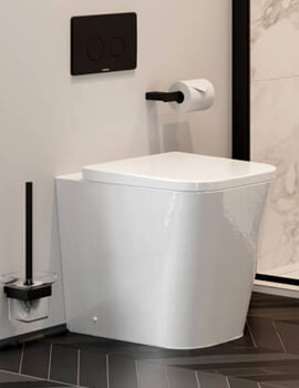 Saneux Matteo Gloss White Back To Wall WC Pan Rimless With Toilet Seat - Image