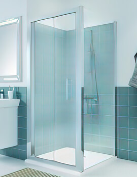 Twyford Geo Premium-Quality Bifold Shower Door With 6mm Glass And Polished Silver Frame - Image