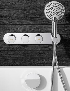 Crosswater Dial Bath - Shower Valve With Central Trim And Ethos Handset Chrome - Image