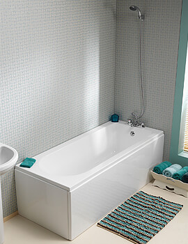 Wave Eco 1700 x 700mm White Single Ended Bath With Un Drilled Overflow