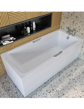 Portland Single Ended White 5mm Acrylic Bath With Twin Grips 1500 x 700mm