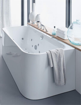 Duravit Happy D2 Back-To-Wall 1800 x 800mm Bath With Panel - Jet-System - Image