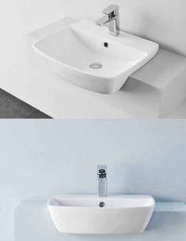 My Home 500mm Wide 1 Taphole Semi Recessed Basin