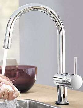 Grohe Minta Monobloc Kitchen Sink Mixer Tap With Swivel Tubular Spout - Image
