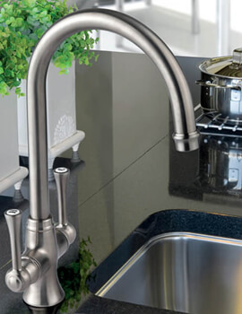 Clearwater Regent C Twin Lever Monobloc Kitchen Sink Mixer Tap - Image