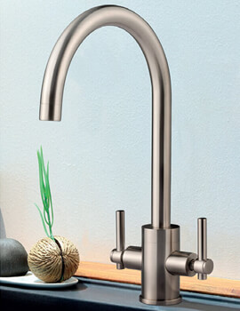 Clearwater Rococo C Twin Lever Monobloc Kitchen Sink Mixer Tap - Image