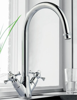 Clearwater Cottage C Twin Lever Kitchen Sink Mixer Tap With Dual Flow - Image
