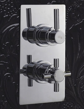 Hudson Reed Tec Pura Twin Concealed Thermostatic Shower ValveChrome - Image