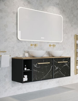 Infinity 500mm Wide Wall Mounted Double Vanity Unit With Single Base Unit