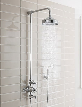 Crosswater Belgravia Thermostatic Shower Rigid Riser With 8 Inch Head And Handset - Image