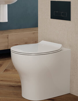 WhiteVille Delta White Back To Wall WC Pan With Soft Close Seat - Image